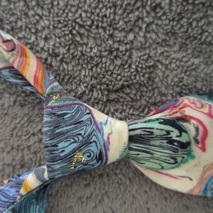Tonino Vintage Multi Color silk tie W/ Running Ink Effects